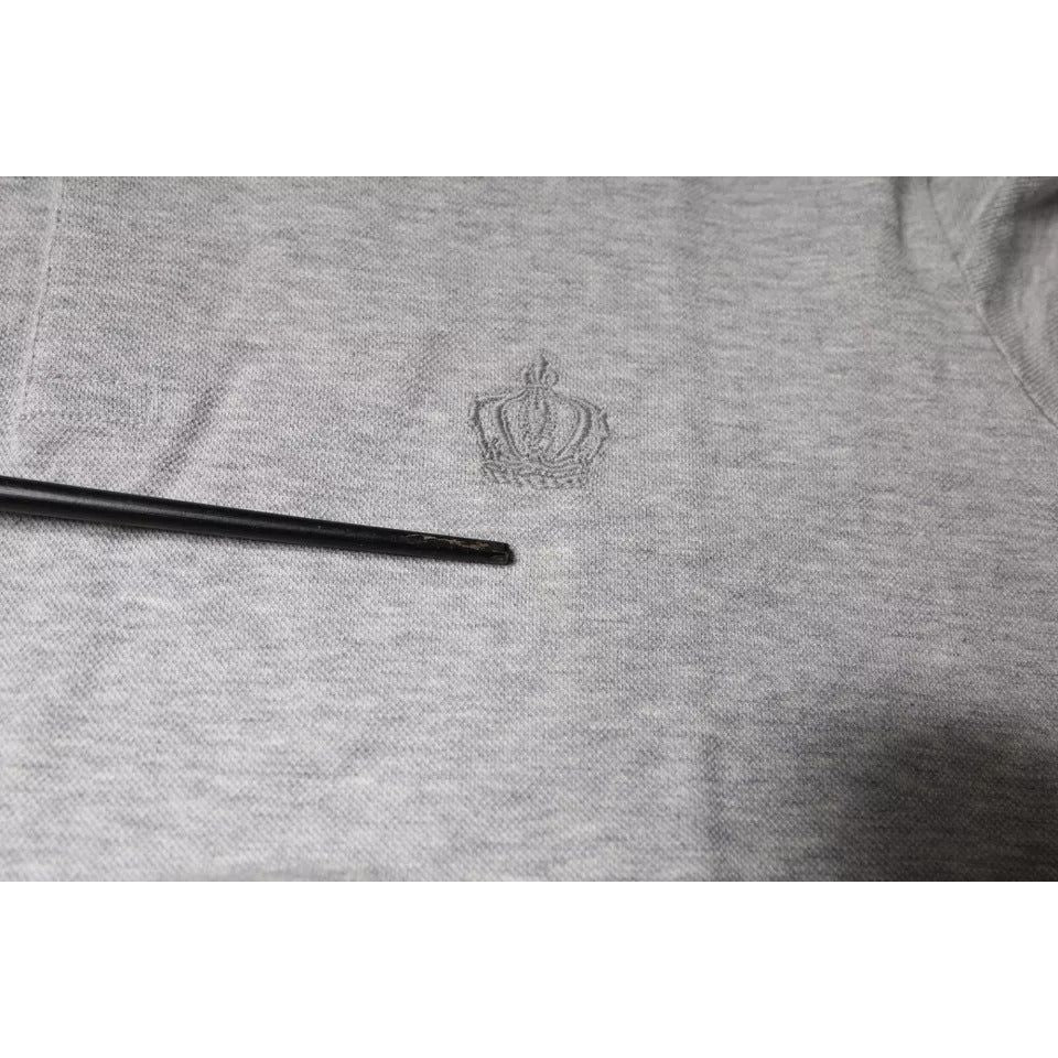 Dolce & Gabbana Gray Crown Collared ShortSleeve Polo T-shirt Dolce & Gabbana Dark Gray