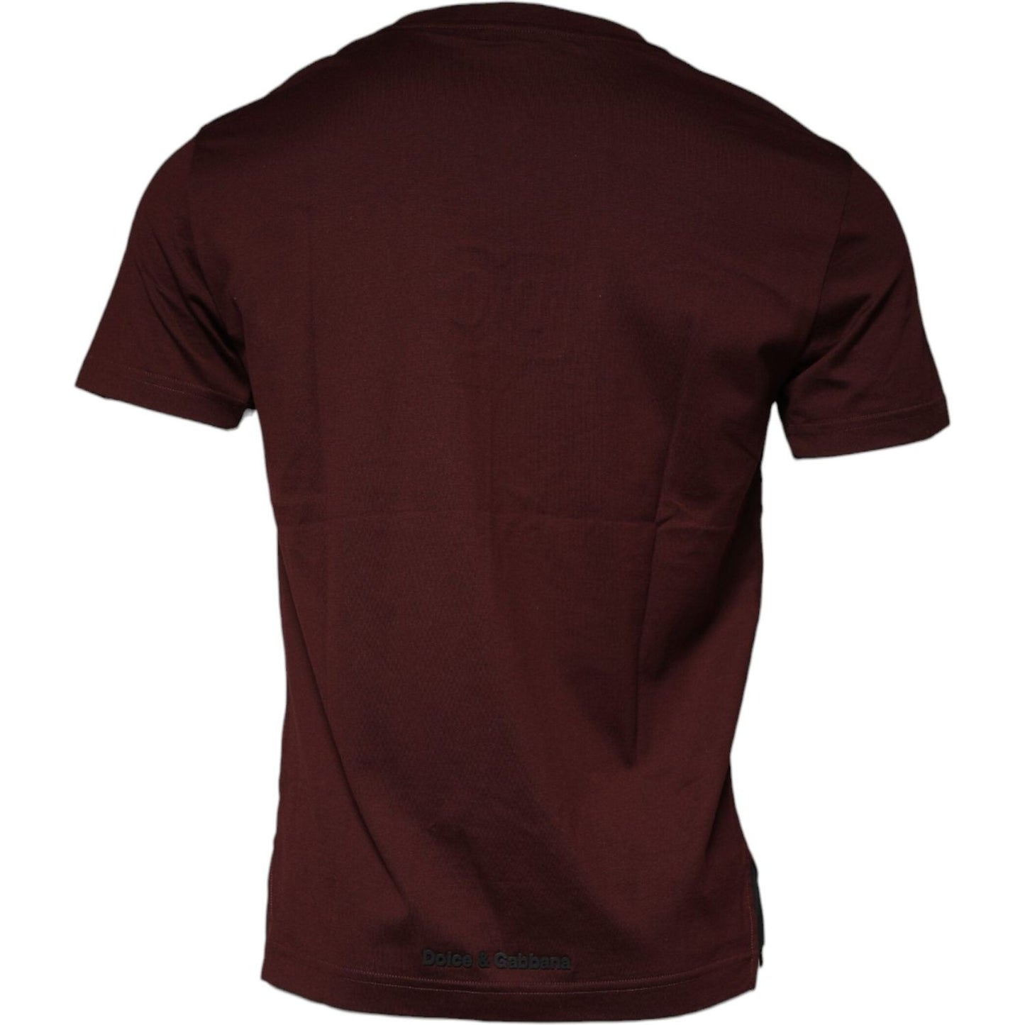 Dolce & Gabbana Maroon DG Logo Cotton Crew Neck T-shirt Dolce & Gabbana Black