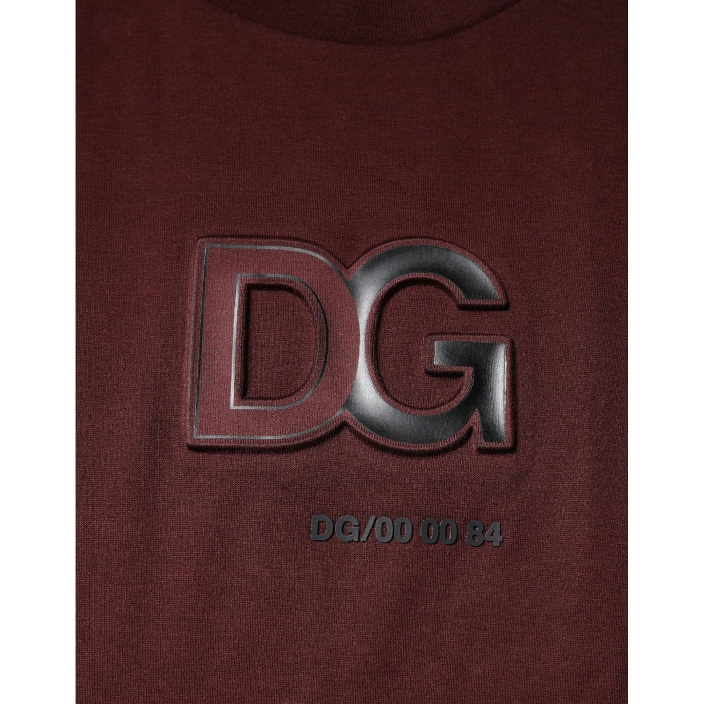 Dolce & Gabbana Maroon DG Logo Cotton Crew Neck T-shirt Dolce & Gabbana Dark Slate Gray