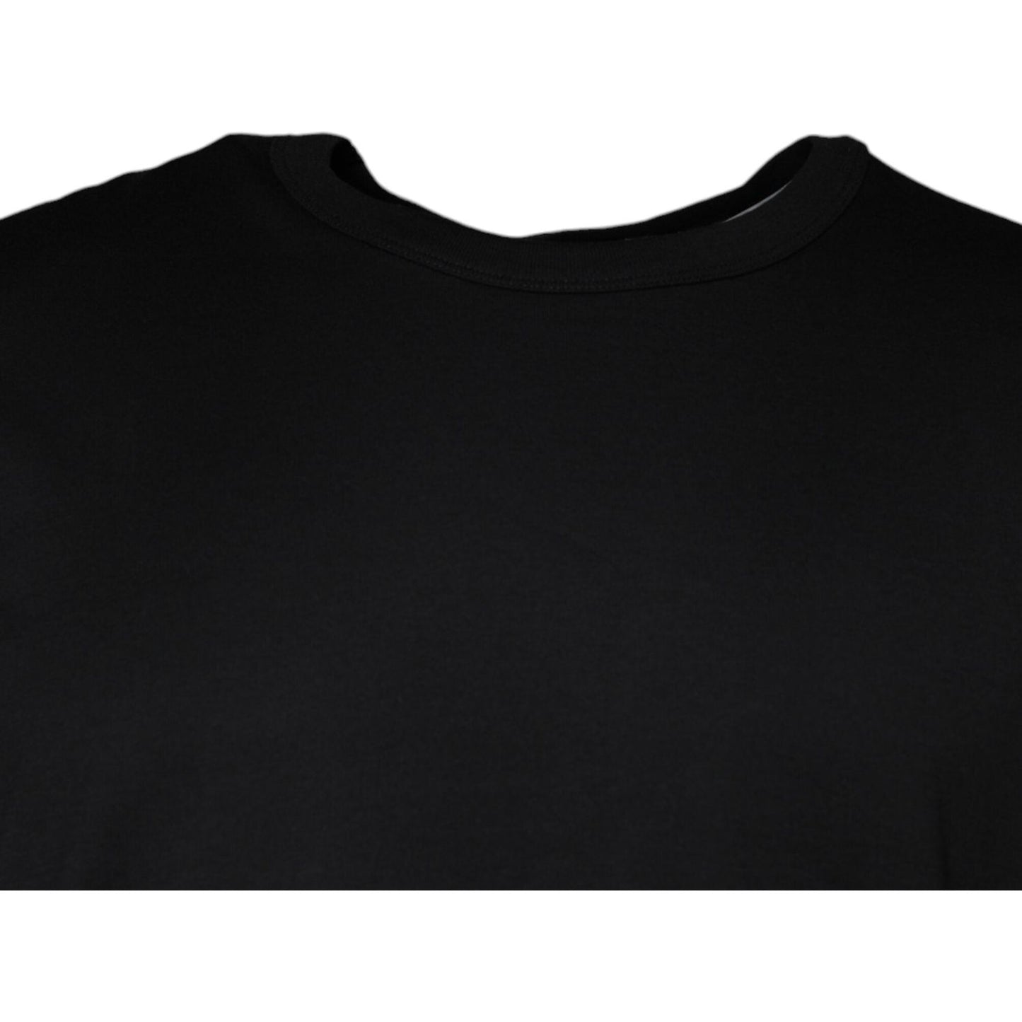 Dolce & Gabbana Black Cotton Shorts Sleeves Crewneck T-shirt Dolce & Gabbana Black