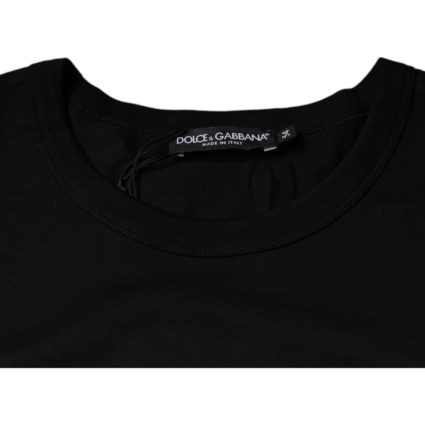 Dolce & Gabbana Black Cotton Shorts Sleeves Crewneck T-shirt Dolce & Gabbana Black