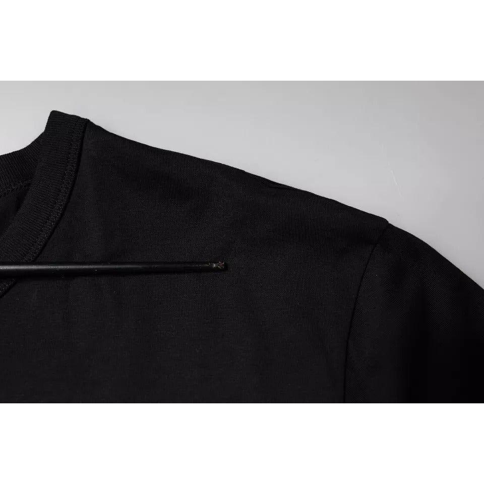Dolce & Gabbana Black Cotton Shorts Sleeves Crewneck T-shirt Dolce & Gabbana Black
