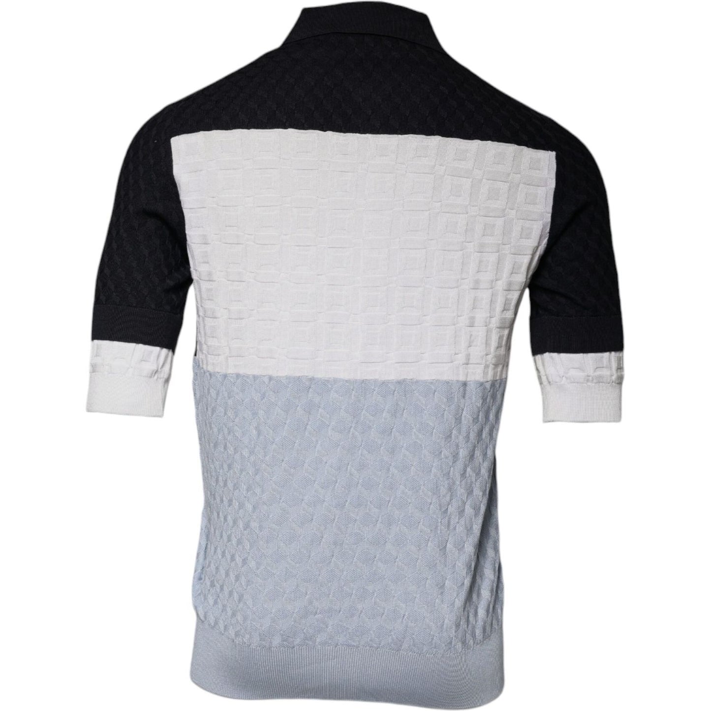 Dolce & Gabbana Multicolor Silk Button Down Collared T-shirt Dolce & Gabbana Gray