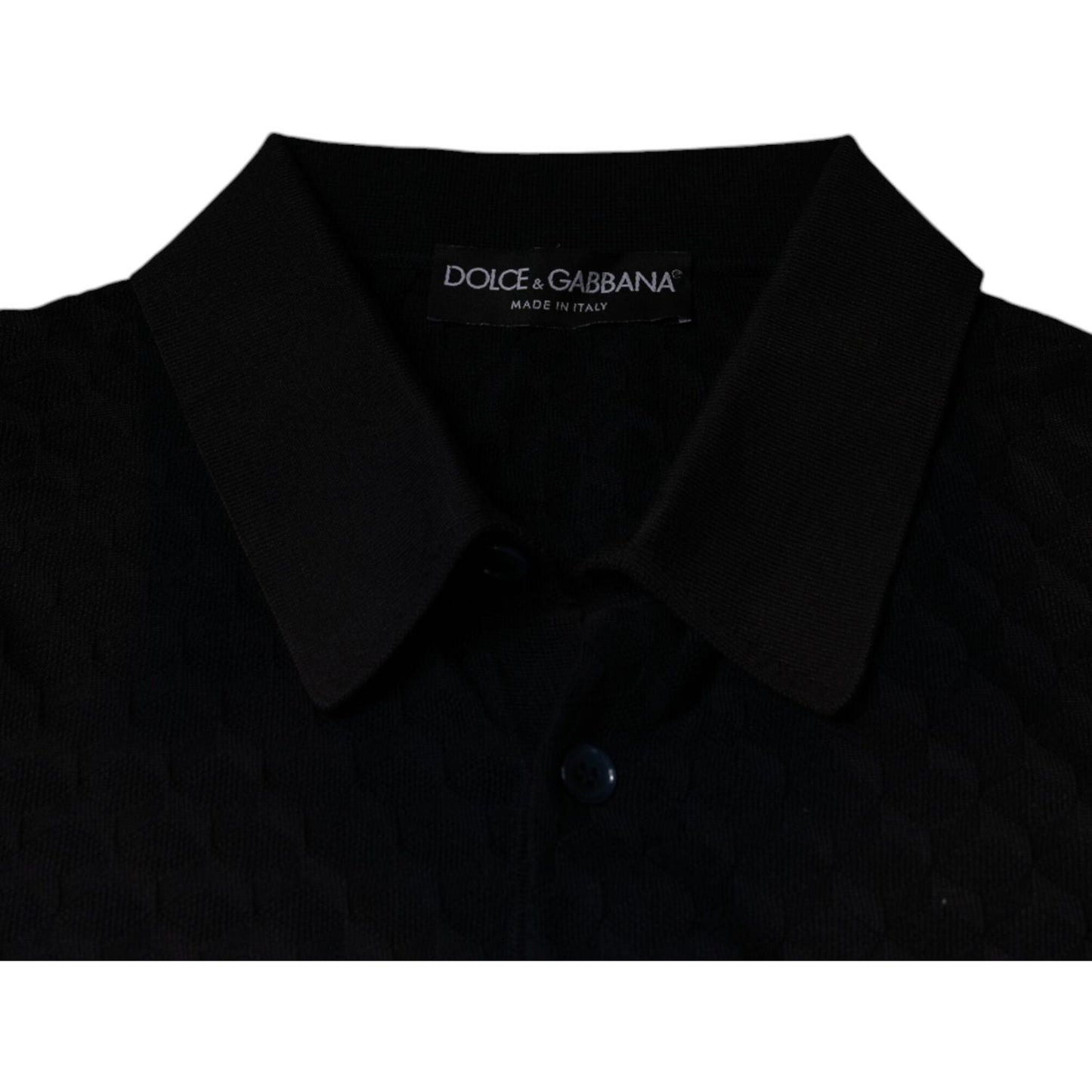 Dolce & Gabbana Multicolor Silk Button Down Collared T-shirt Dolce & Gabbana Black
