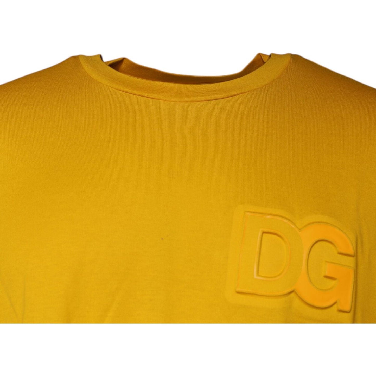 Dolce & Gabbana Mustard Embossed Logo Crew Neck T-shirt Dolce & Gabbana Goldenrod