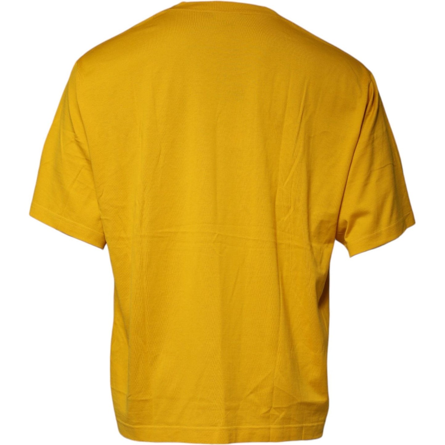 Dolce & Gabbana Mustard Embossed Logo Crew Neck T-shirt Dolce & Gabbana Goldenrod