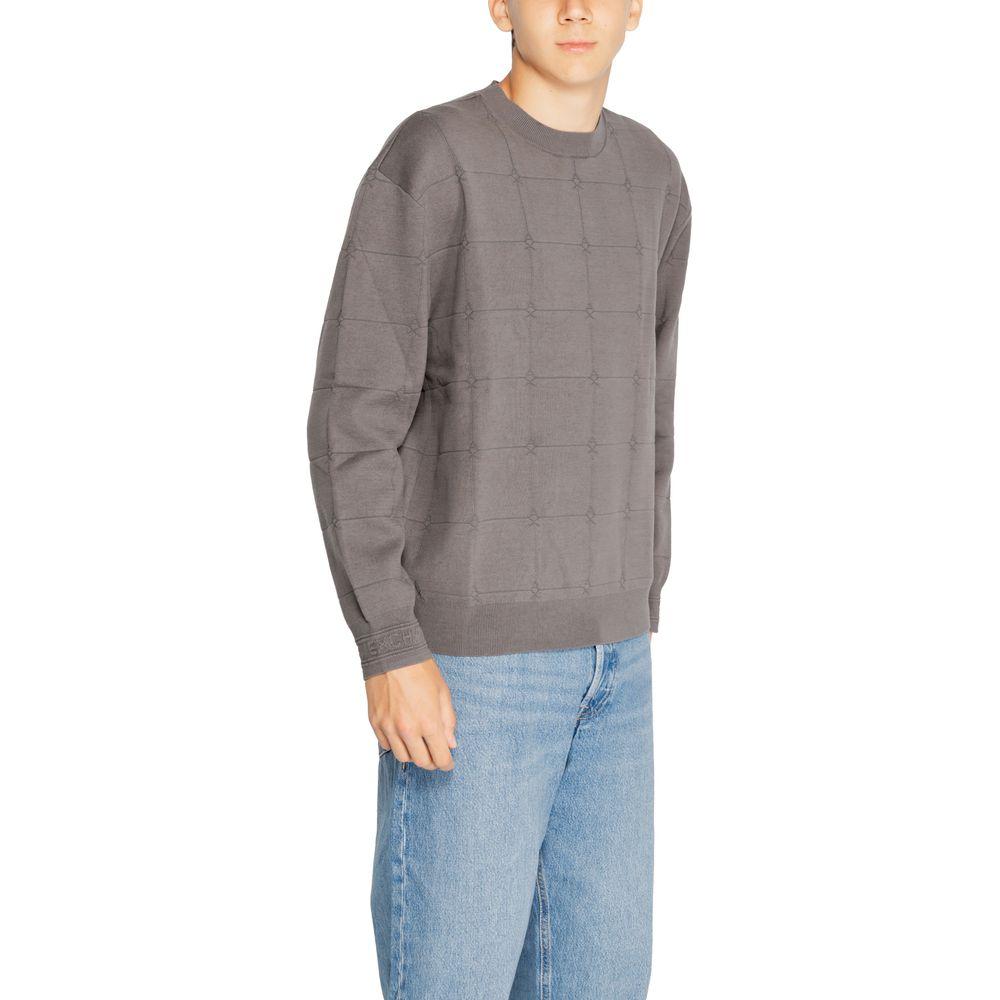 Armani Exchange Gray Cotton T-Shirt Armani Exchange Slate Gray