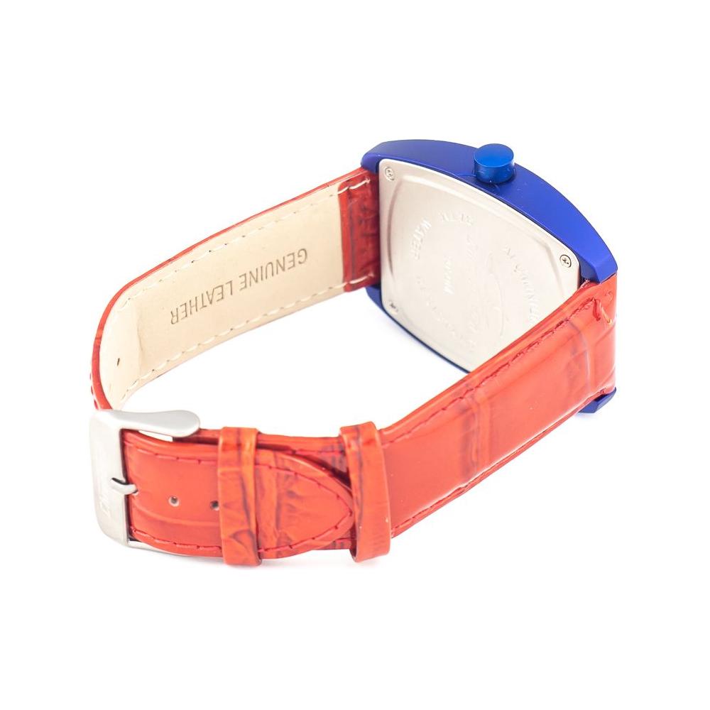 Chronotech Red Leather Watch Chronotech Antique White