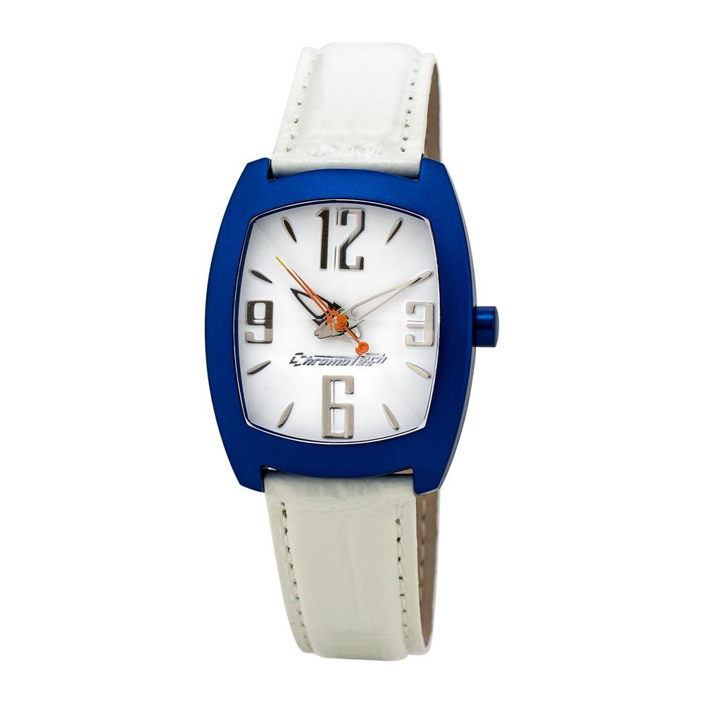 Chronotech White Leather Watch Chronotech Midnight Blue