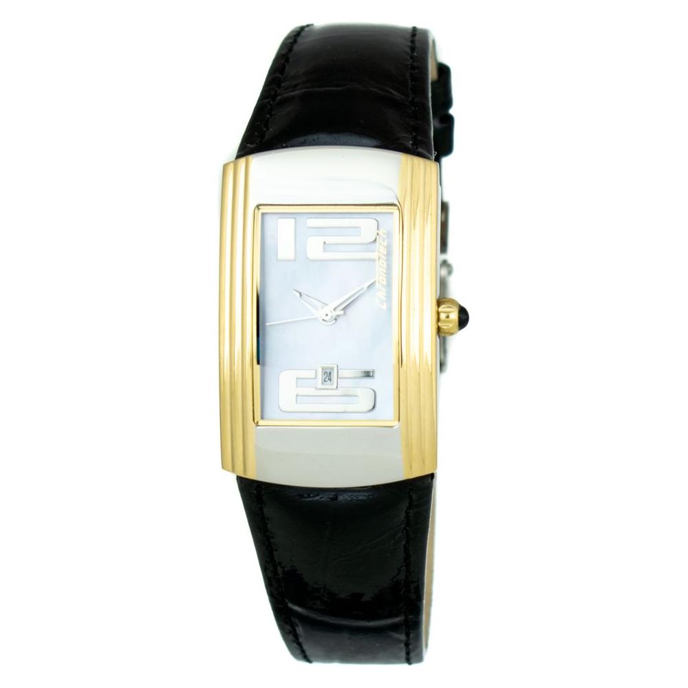 Chronotech Black Leather Watch Chronotech Light Gray