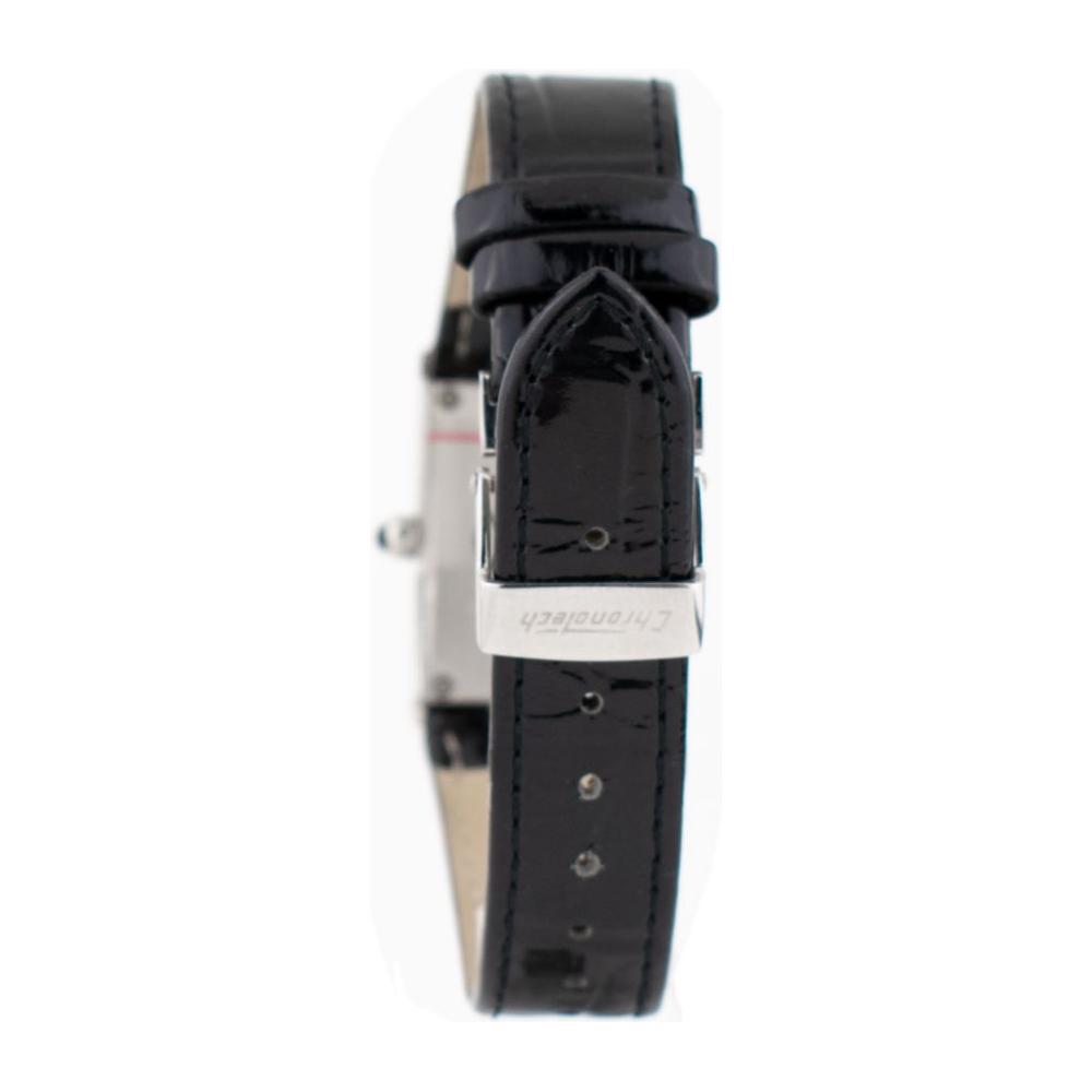 Chronotech Black Leather Watch Chronotech Dark Slate Gray