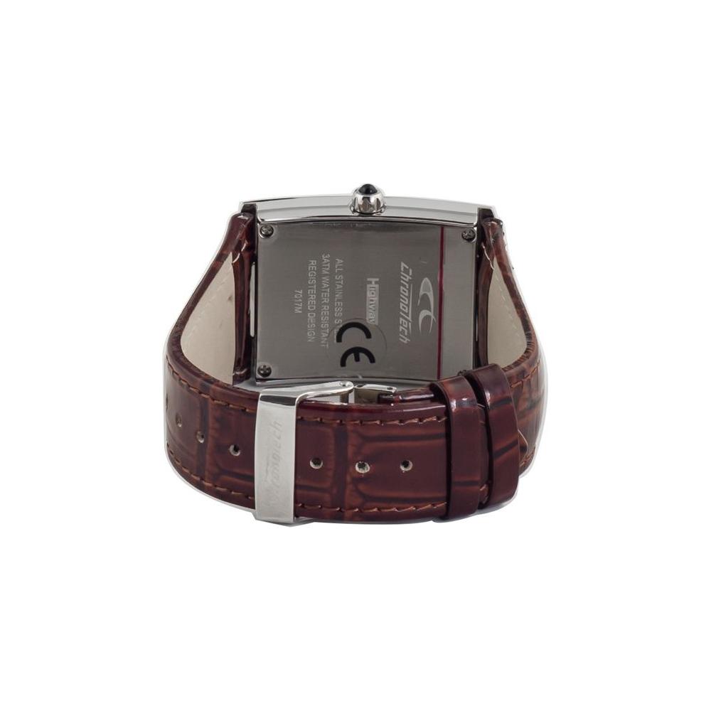 Chronotech Brown Leather Watch Chronotech Dark Slate Gray