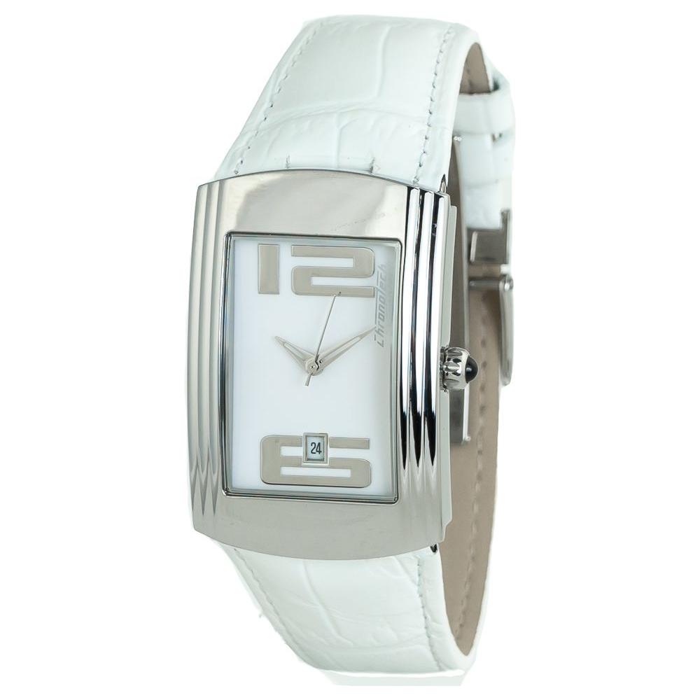 Chronotech White Leather Watch Chronotech Light Gray
