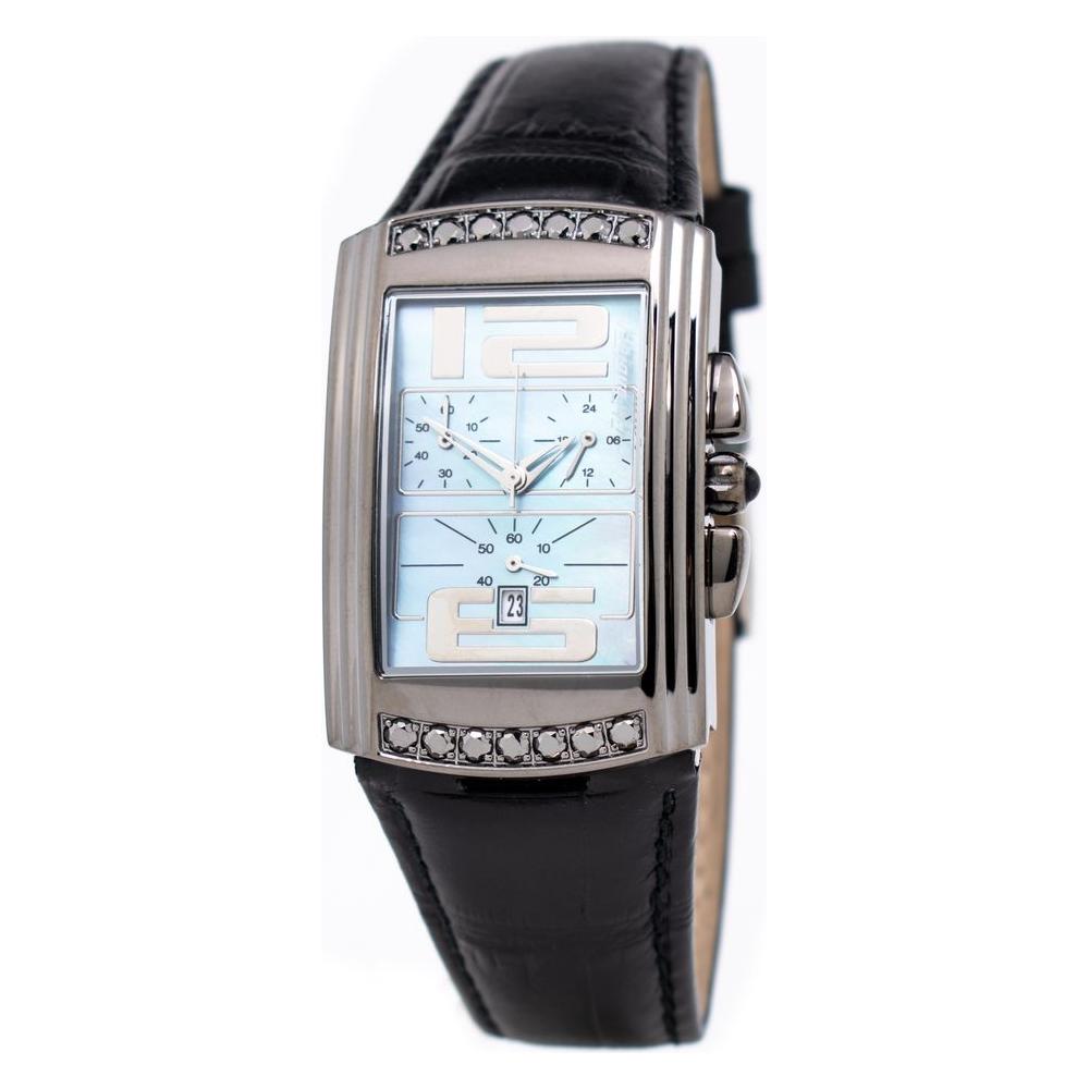 Chronotech Black Leather Watch Chronotech Dark Slate Gray