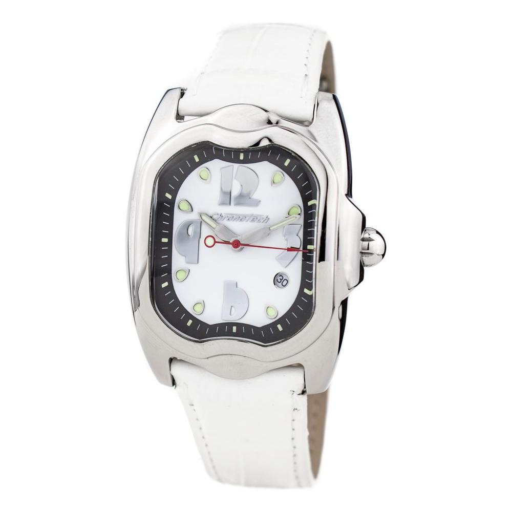 Chronotech White Leather Watch Chronotech Light Gray