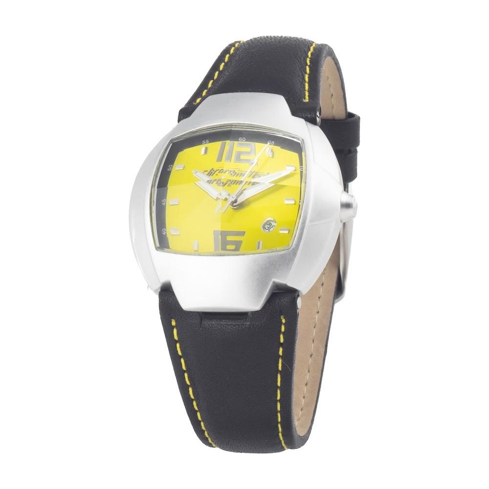 Chronotech Black Leather Watch Chronotech Dark Slate Gray