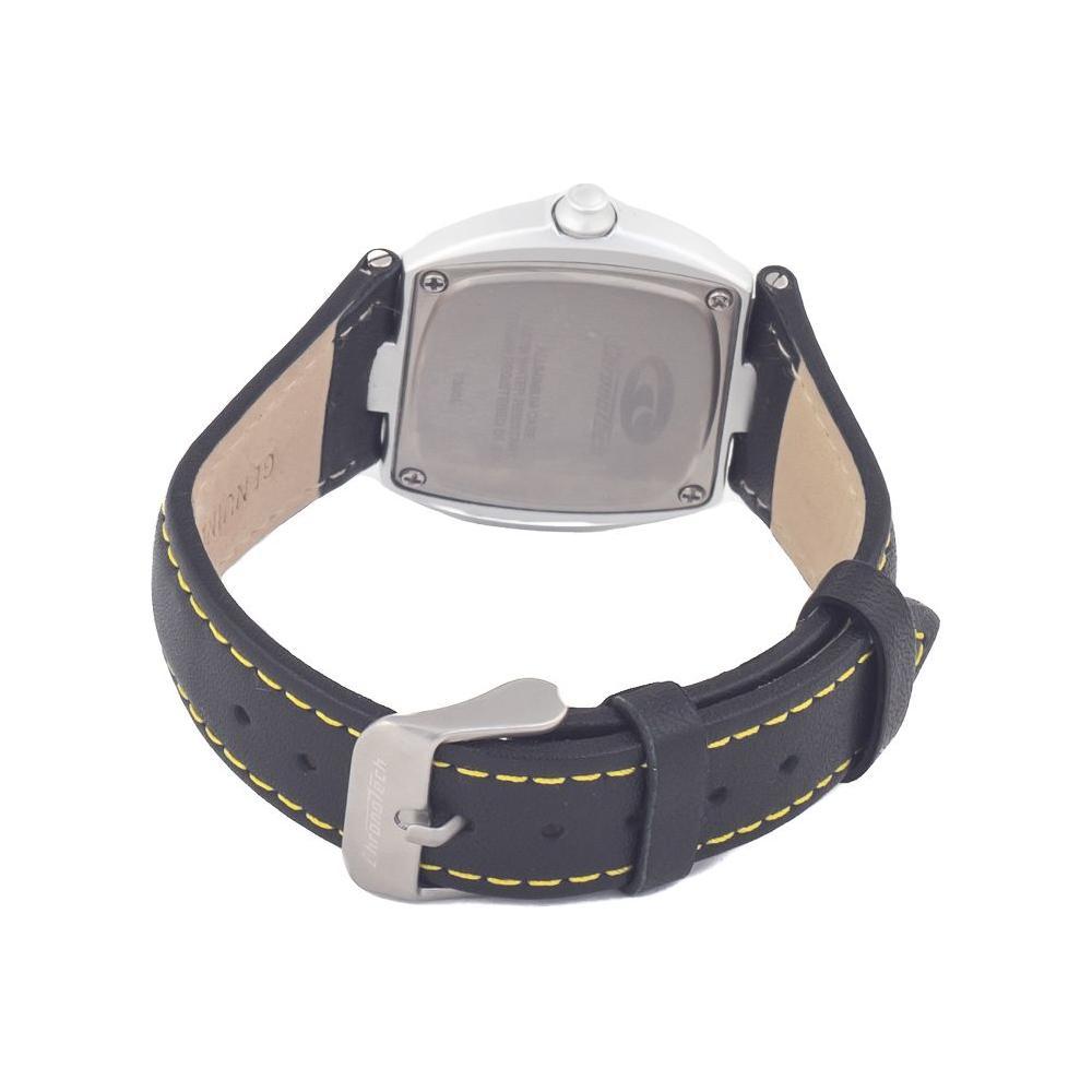 Chronotech Black Leather Watch Chronotech Dark Gray