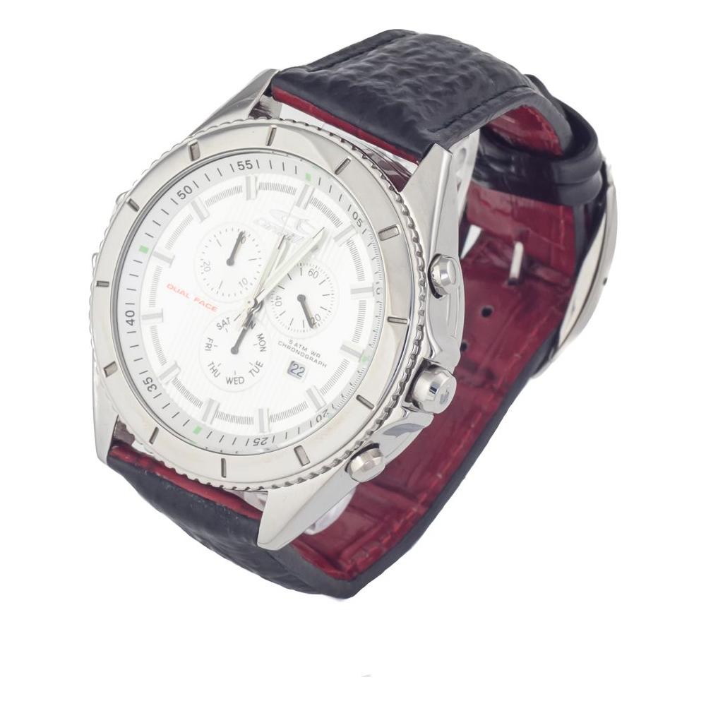Chronotech Black Leather Watch Chronotech Dark Slate Gray