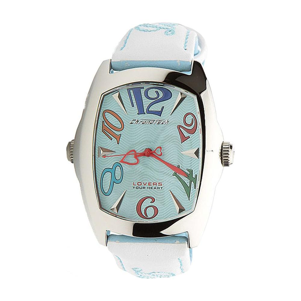 Chronotech Blue Leather Watch Chronotech Light Gray