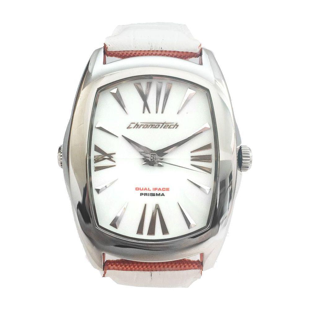 Chronotech Orange Leather Watch Chronotech Light Gray