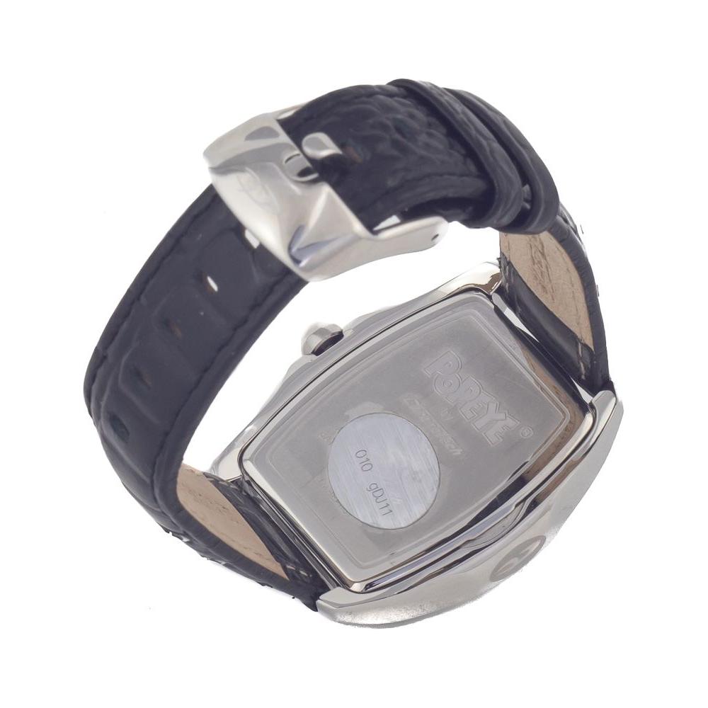 Chronotech Black Leather Watch Chronotech Light Slate Gray