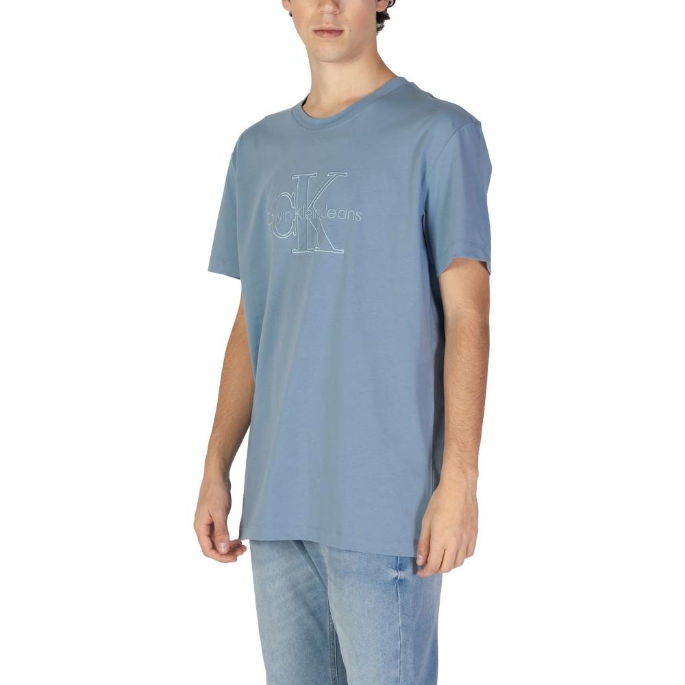 Calvin Klein Jeans Blue Cotton T-Shirt Calvin Klein Jeans Light Slate Gray