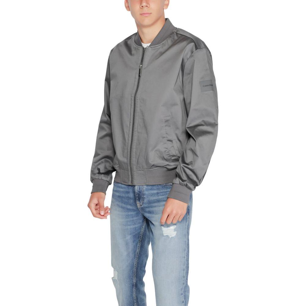 Calvin Klein Gray Organic Cotton Jacket Calvin Klein Light Slate Gray