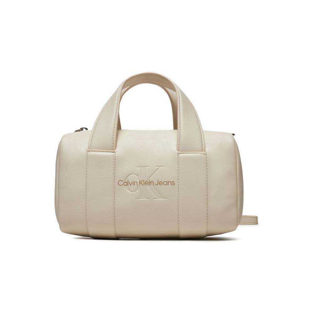 Calvin Klein Jeans Beige Synthetic Leather Handbag Calvin Klein Jeans Gray