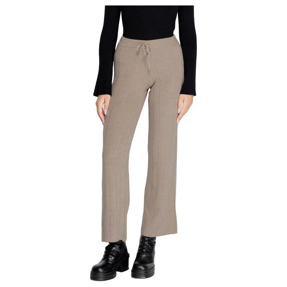 Only Beige Acrylic Jeans & Pant Only Rosy Brown