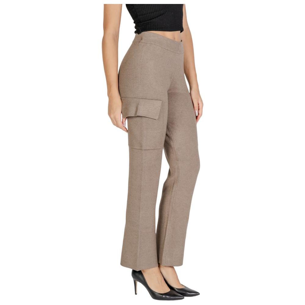 Vila Clothes Beige Viscose Jeans & Pant Vila Clothes Rosy Brown