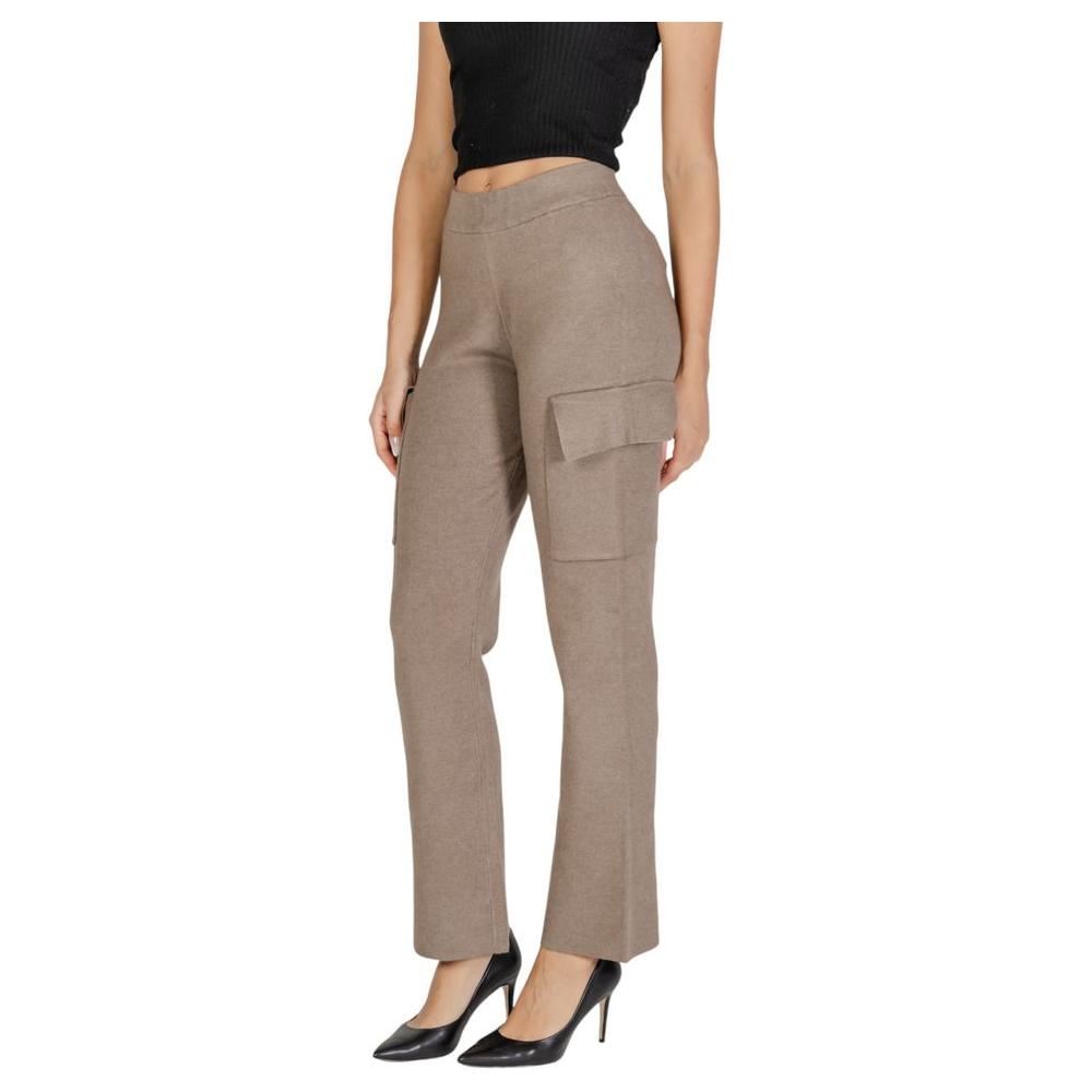 Vila Clothes Beige Viscose Jeans & Pant Vila Clothes Rosy Brown