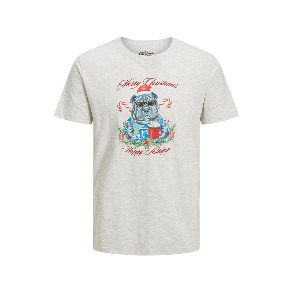 Jack Jones Gray Cotton T-Shirt Jack Jones Light Gray