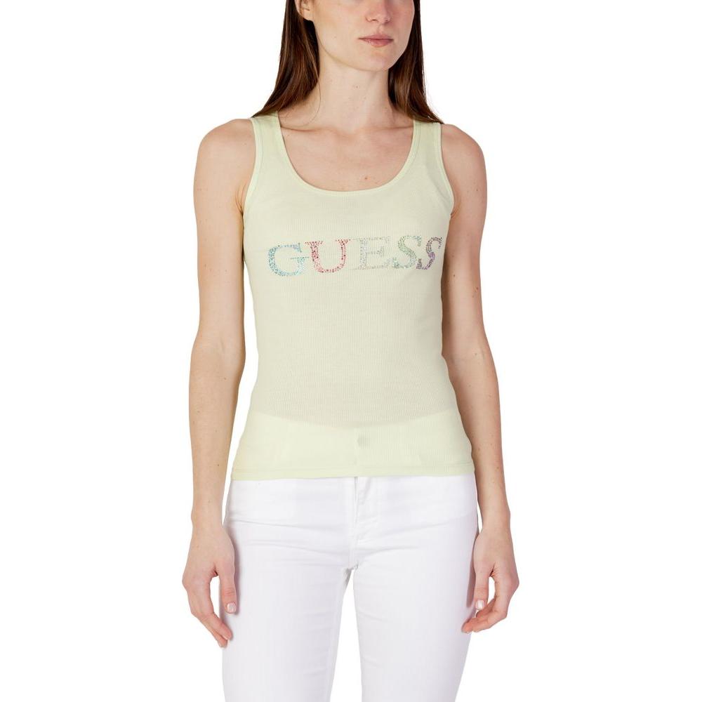 Guess Green Cotton Tops & T-Shirt Guess Light Gray