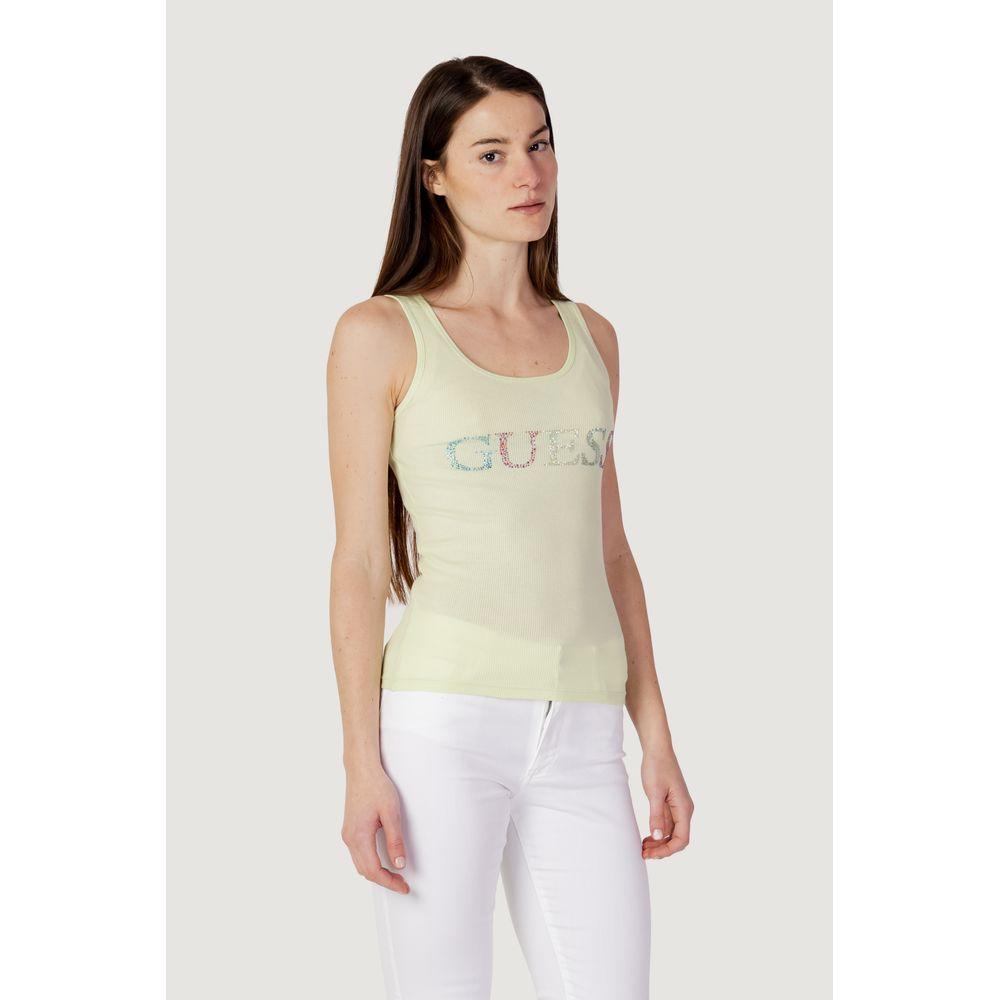 Guess Green Cotton Tops & T-Shirt Guess Light Gray