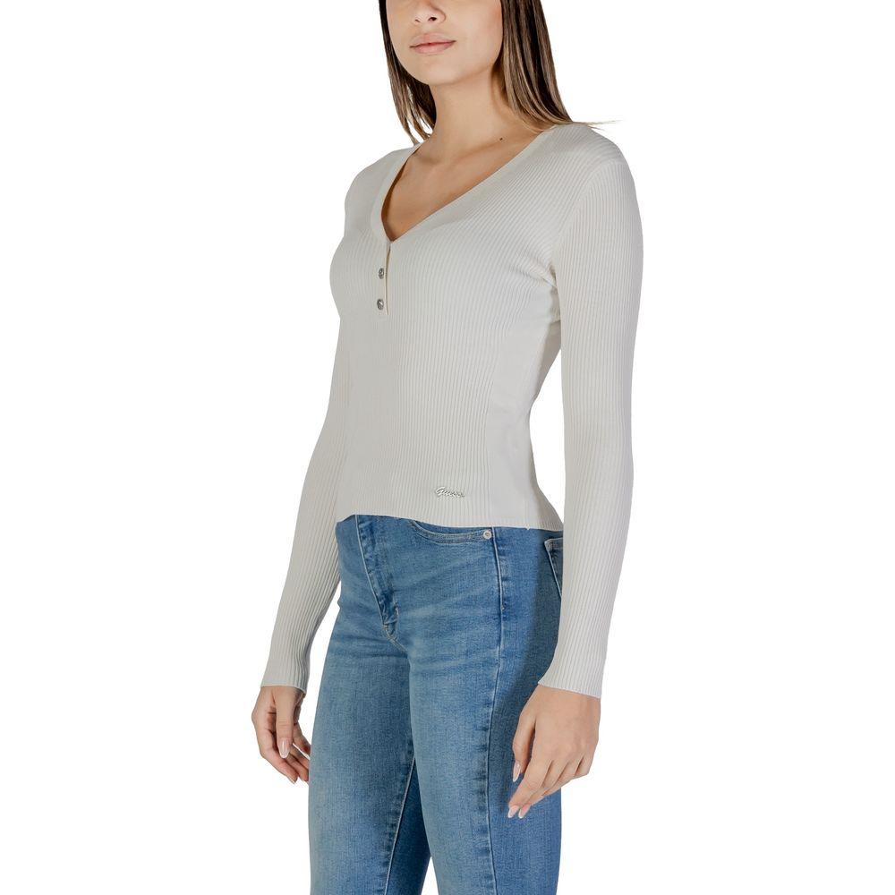 Guess Cream Viscose Tops & T-Shirt Guess Gray