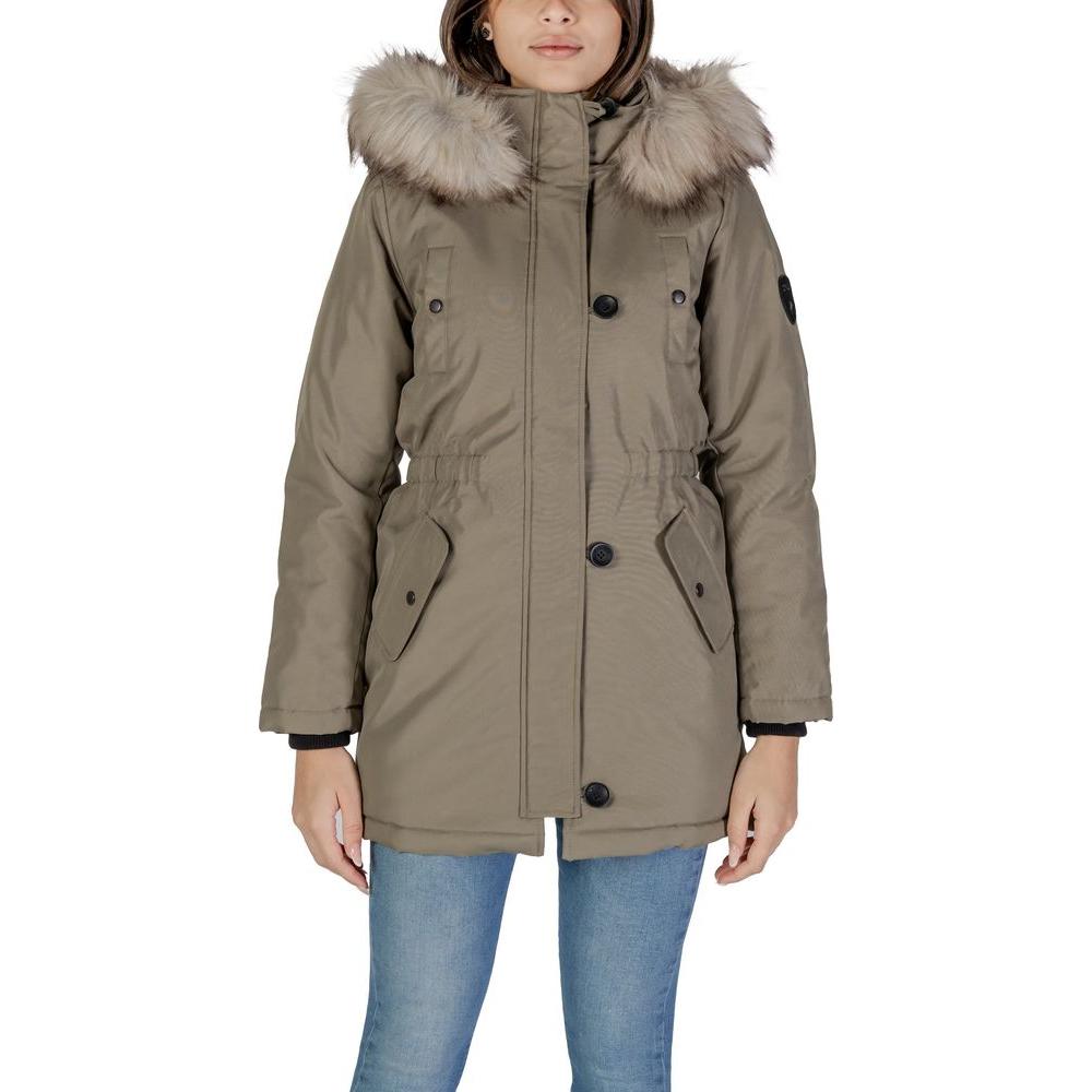 Only Green Polyester Jackets & Coat Only Dim Gray