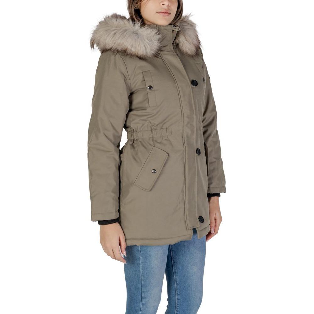 Only Green Polyester Jackets & Coat Only Dim Gray
