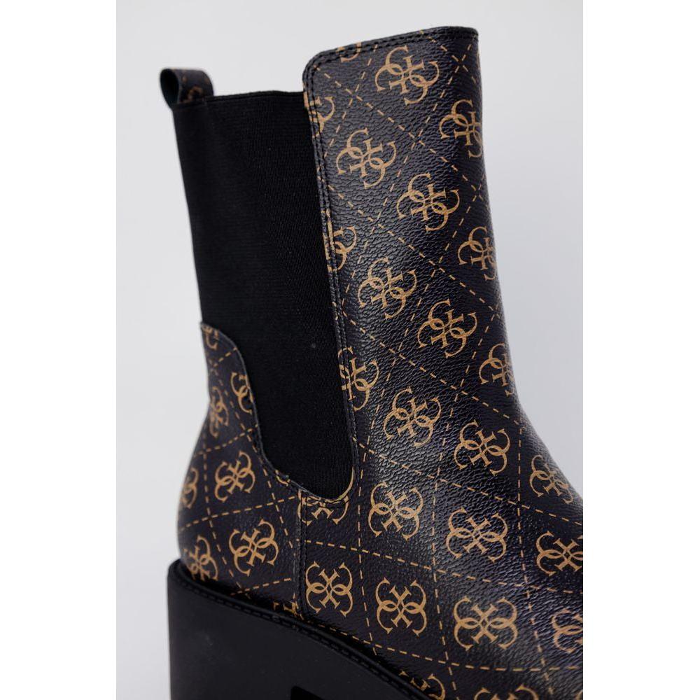 Guess Black Leather Boot Guess Dark Slate Gray