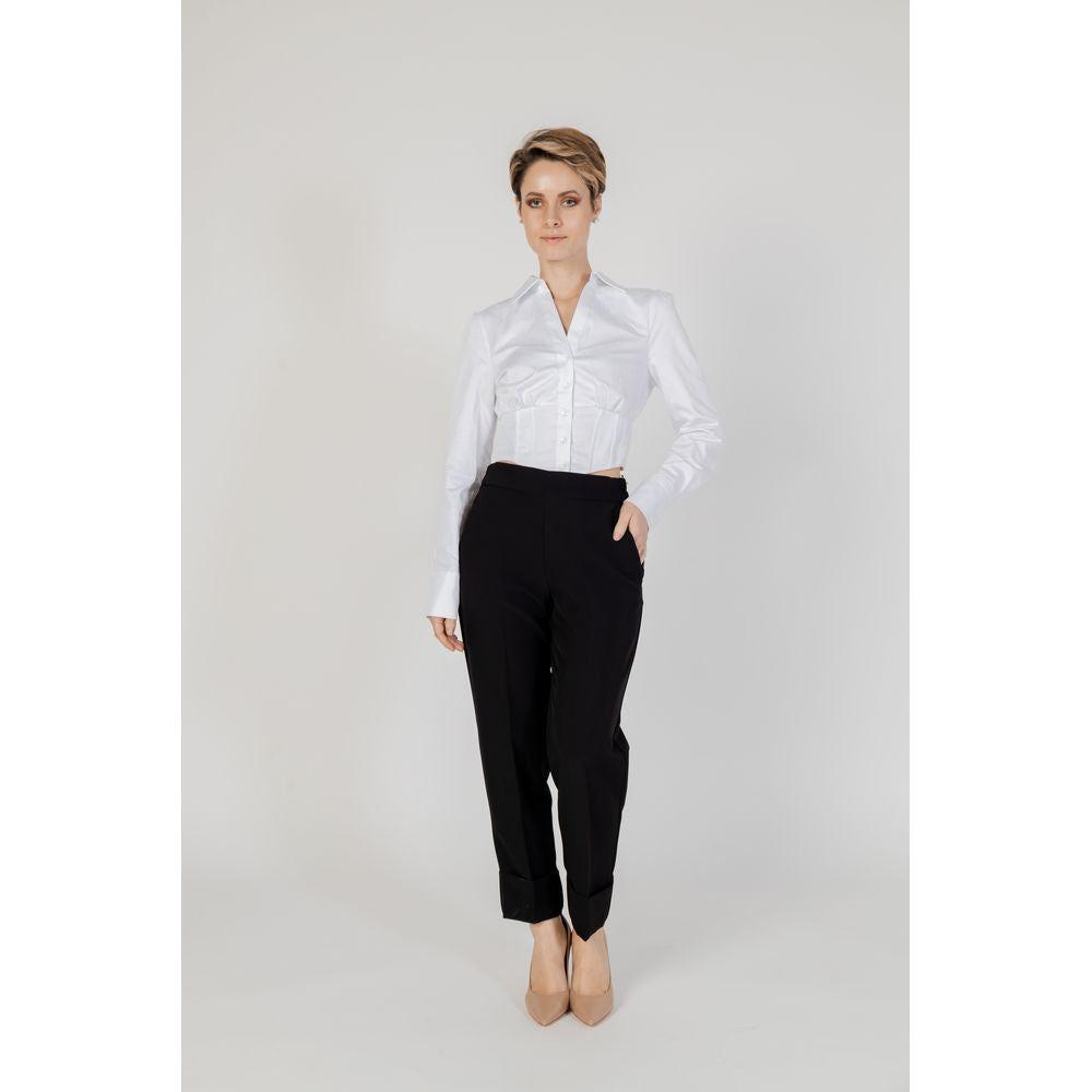 Sandro Ferrone Black Polyester Jeans & Pant Sandro Ferrone Light Gray