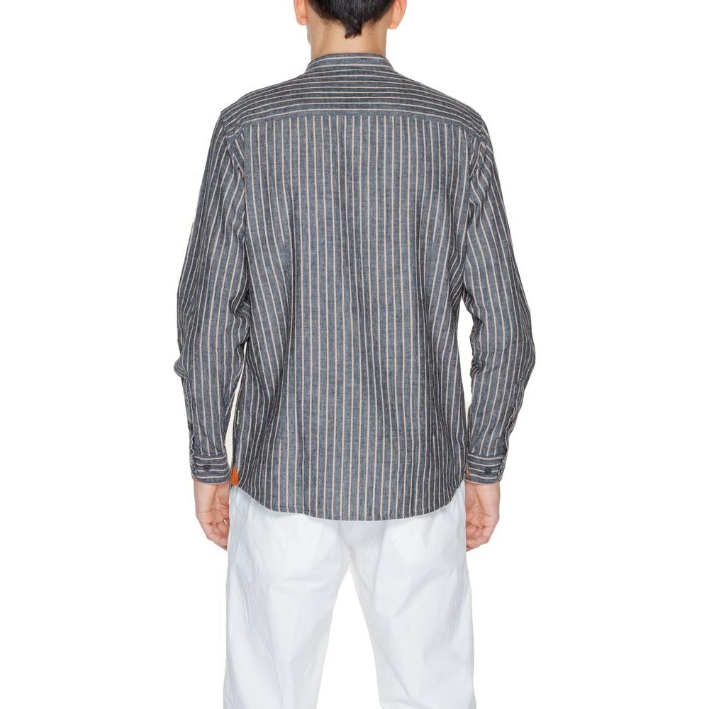 Gianni Lupo Gray Linen Shirt Gianni Lupo Slate Gray