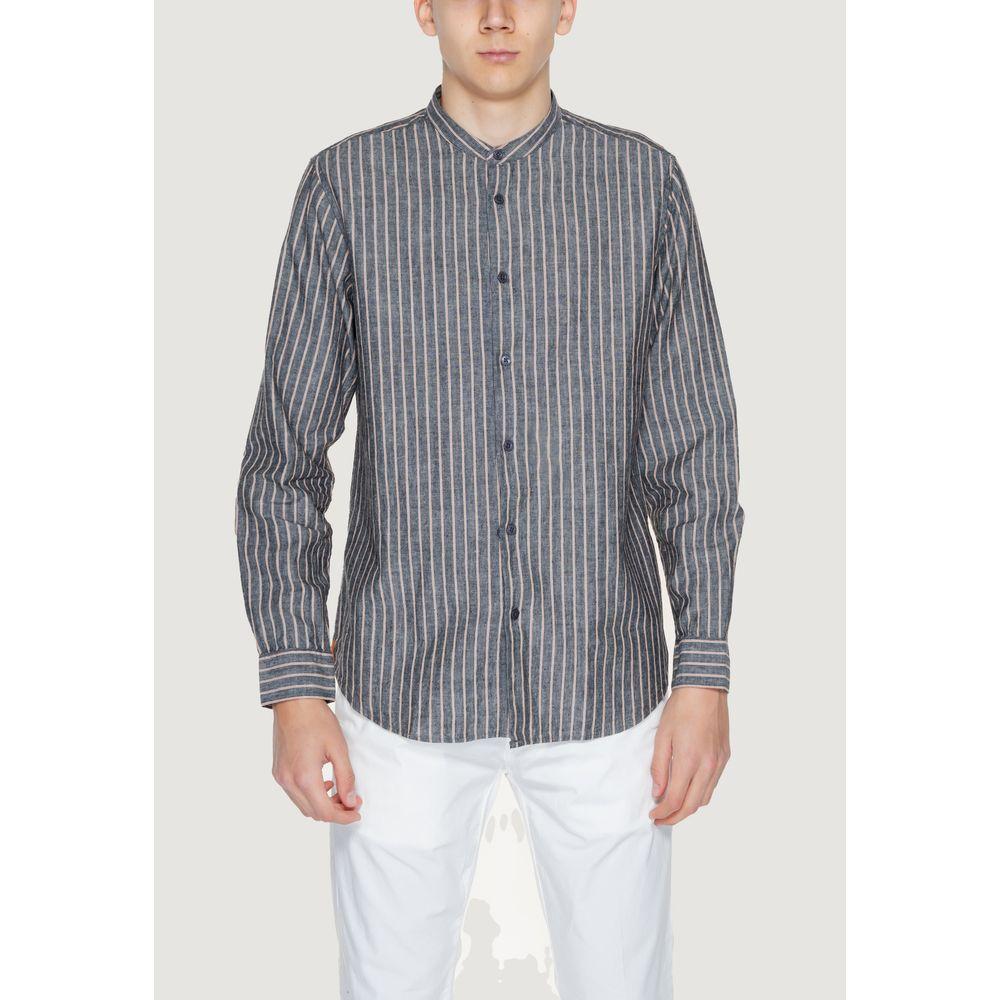 Gianni Lupo Gray Linen Shirt Gianni Lupo Light Gray