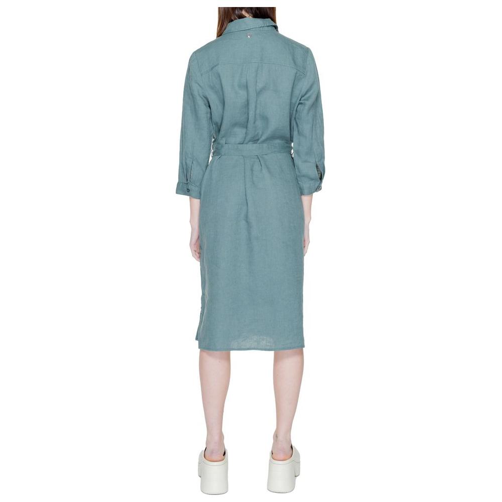 Street One Green Linen Dress Street One Light Slate Gray