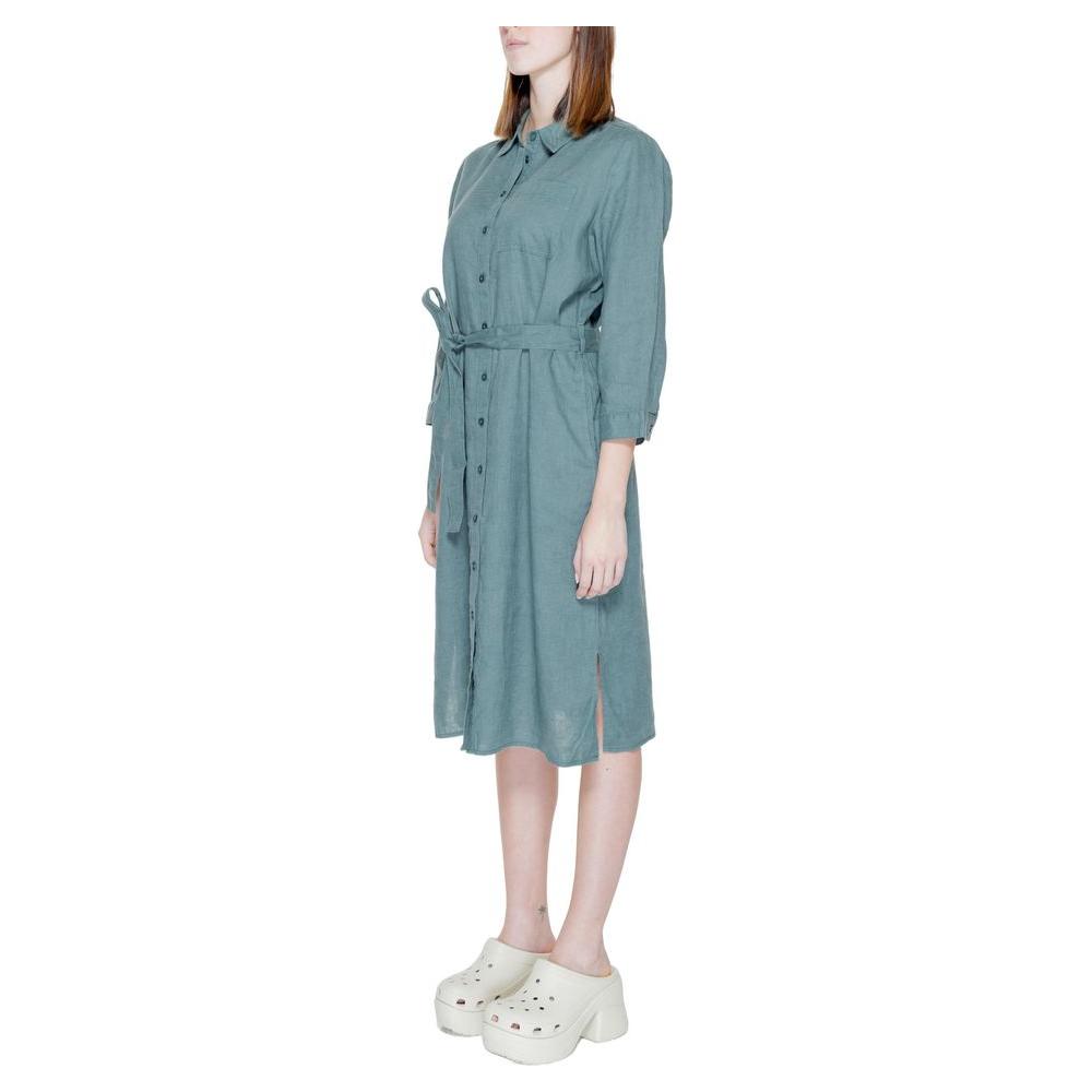 Street One Green Linen Dress Street One Light Slate Gray