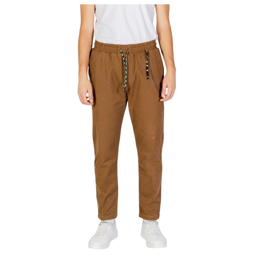 Gianni Lupo Brown Cotton Jeans & Pant Gianni Lupo Sienna