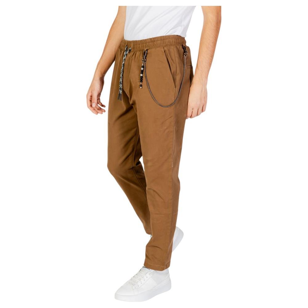 Gianni Lupo Brown Cotton Jeans & Pant Gianni Lupo Sienna