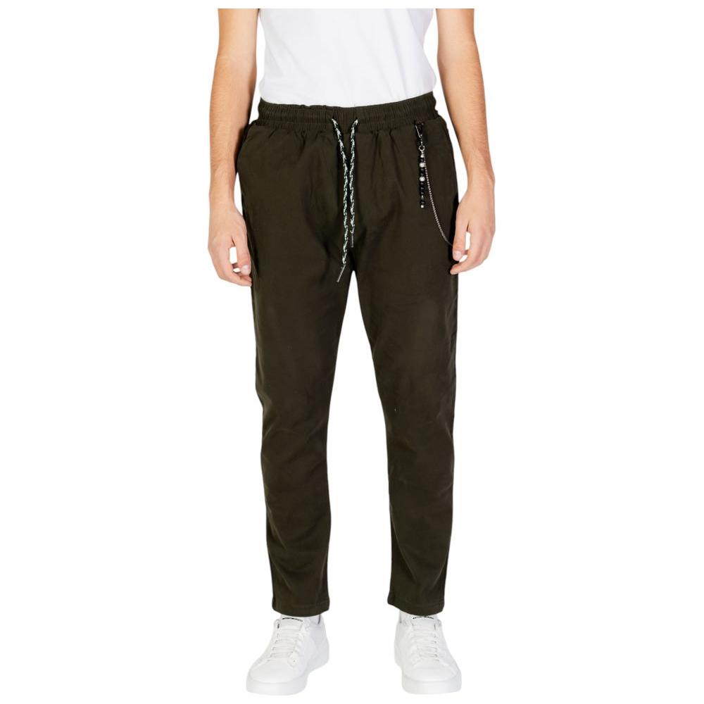Gianni Lupo Green Cotton Jeans & Pant Gianni Lupo Black