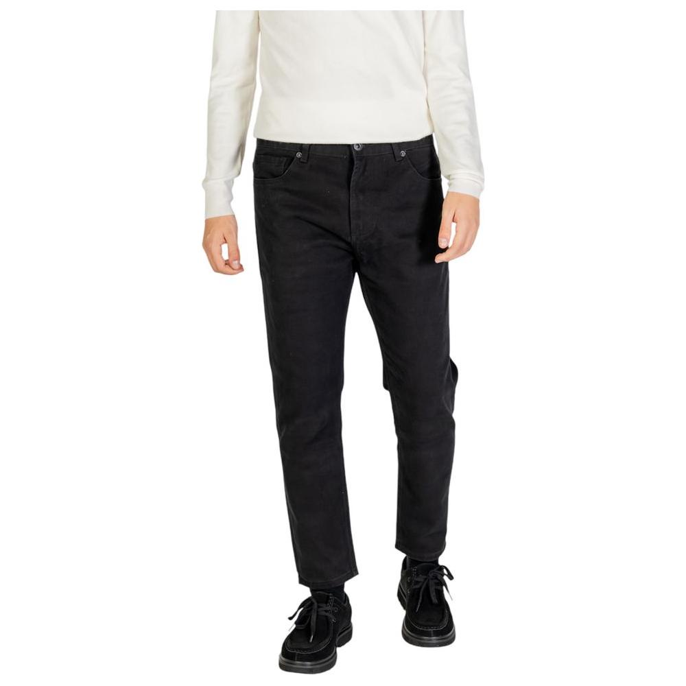 Gianni Lupo Black Cotton Jeans & Pant Gianni Lupo Black