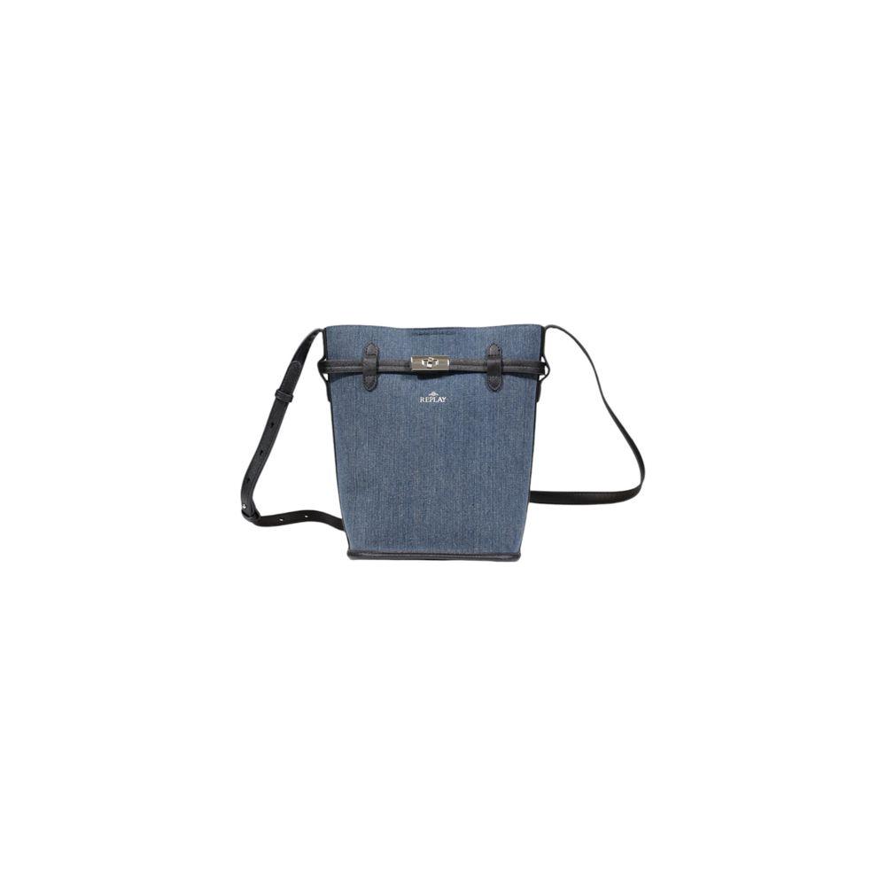 Replay Blue Cotton Handbag Replay Dim Gray