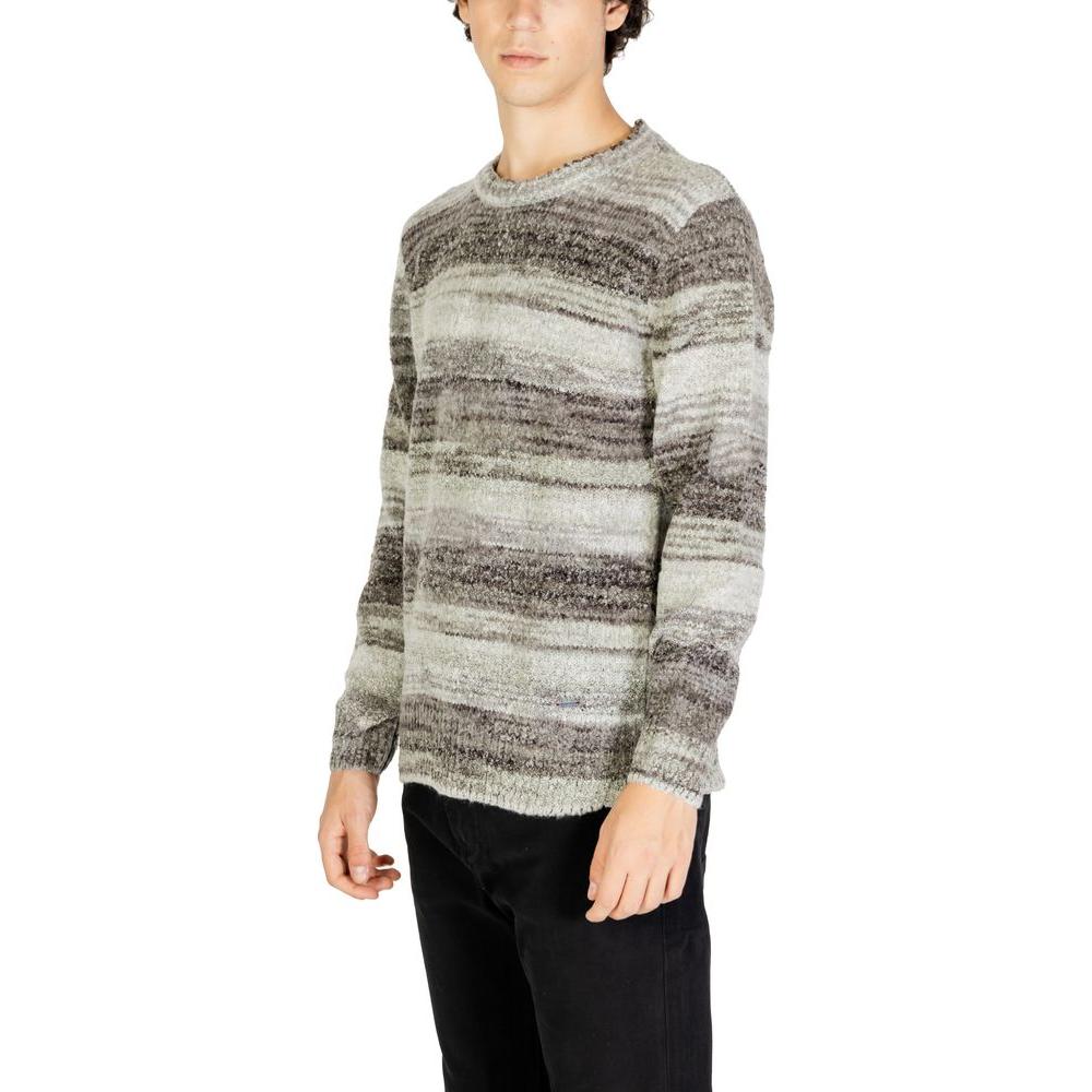 Gianni Lupo Gray Polyacrylic Sweater Gianni Lupo Dark Gray