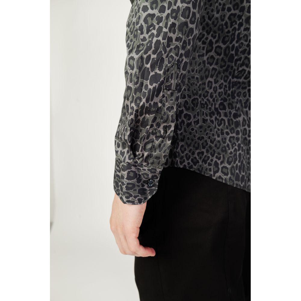 Gianni Lupo Gray Cotton Shirt Gianni Lupo Dark Slate Gray